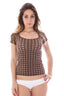 A-STYLE T-Shirt Damen – Kurzarm-Shirt mit Logo in Braun | soulluna.de Braun