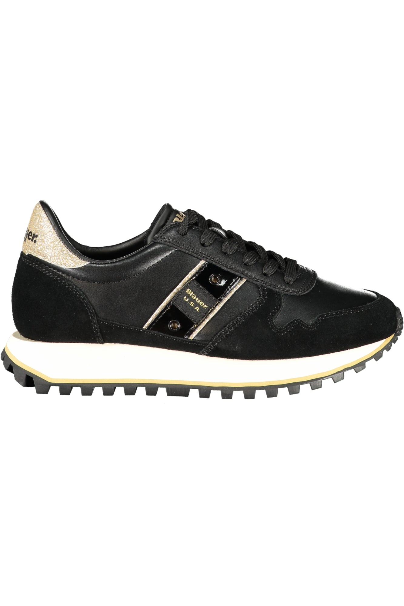 BLAUER Beige Damen Sportschuhe – Sneaker mit goldenen Details für Herbst/Winter Schwarz