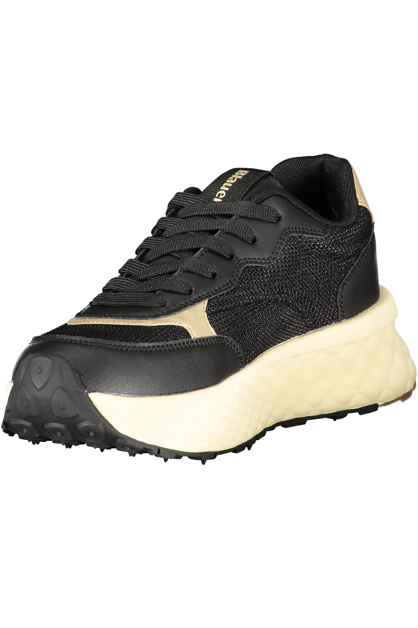 BLAUER Beige Damen Sportschuhe – Sneaker mit goldenen Details für Herbst/Winter Schwarz