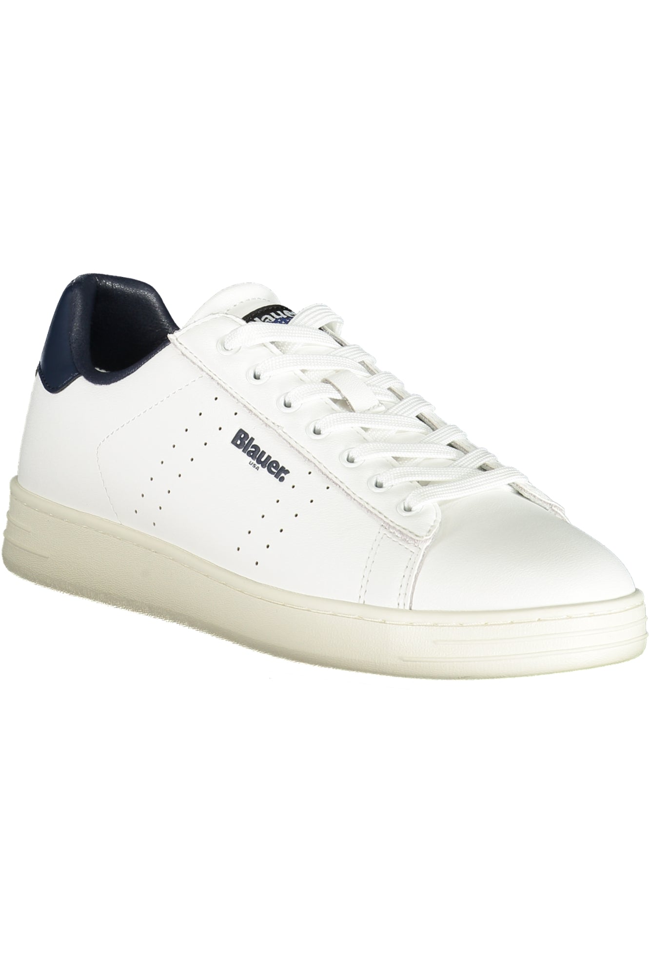 BLAUER Herren Sportschuhe Weiss – Sneaker mit blauen Details für Frühjahr/Sommer Weiß