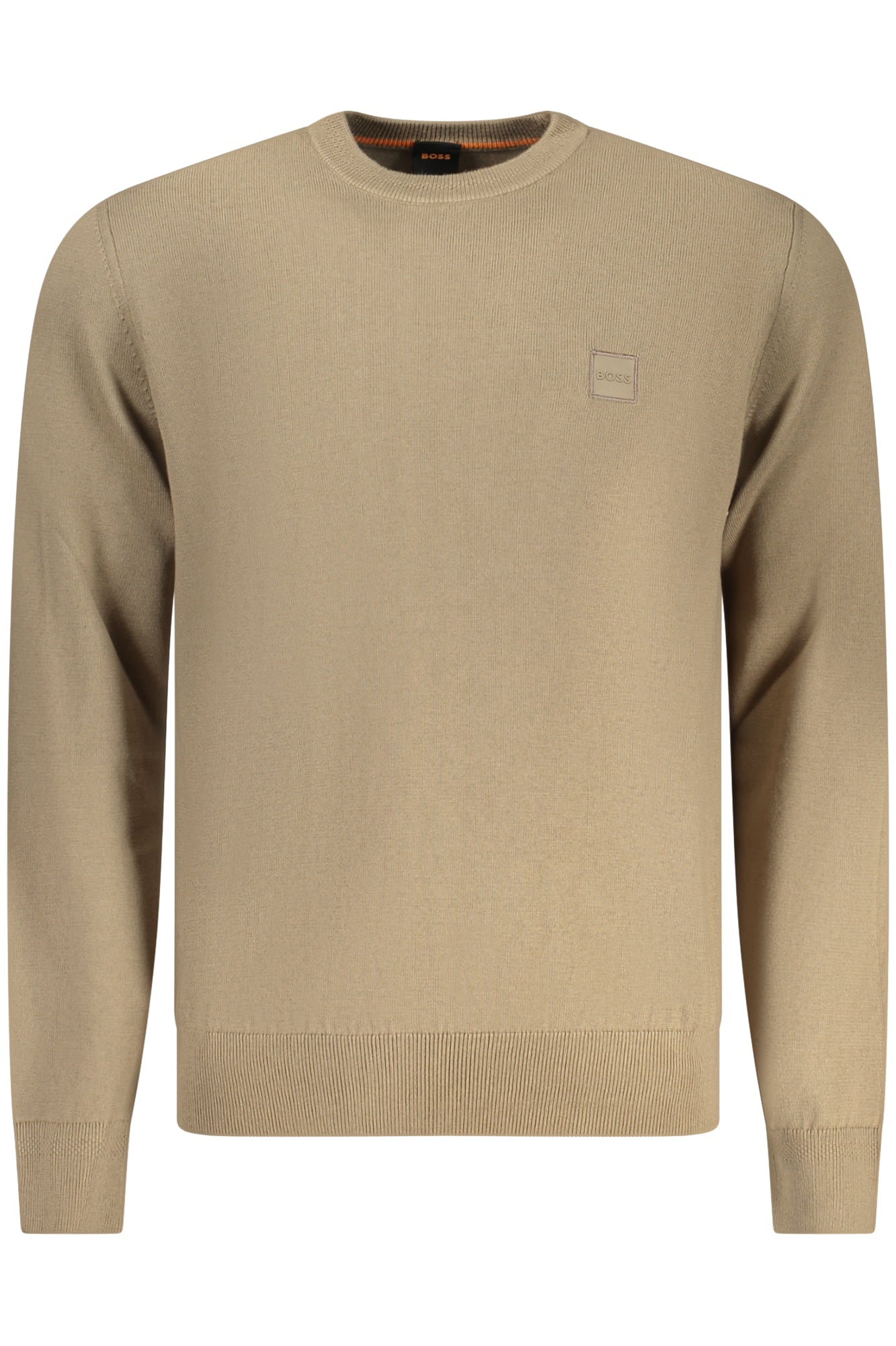 BOSS Herrenpullover Braun – Runde Halsausschnitt mit Logo-Applikation | soulluna.de Braun