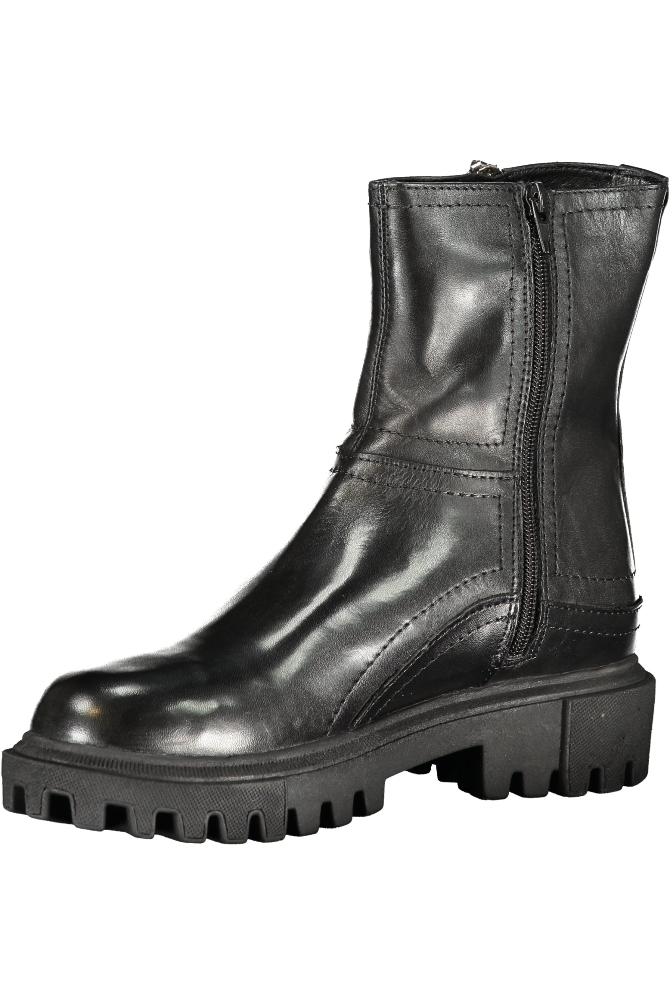 CAFENOIR Schwarze Damen-Stiefeletten – Knöchelstiefel mit seitlichem Reißverschluss Schwarz
