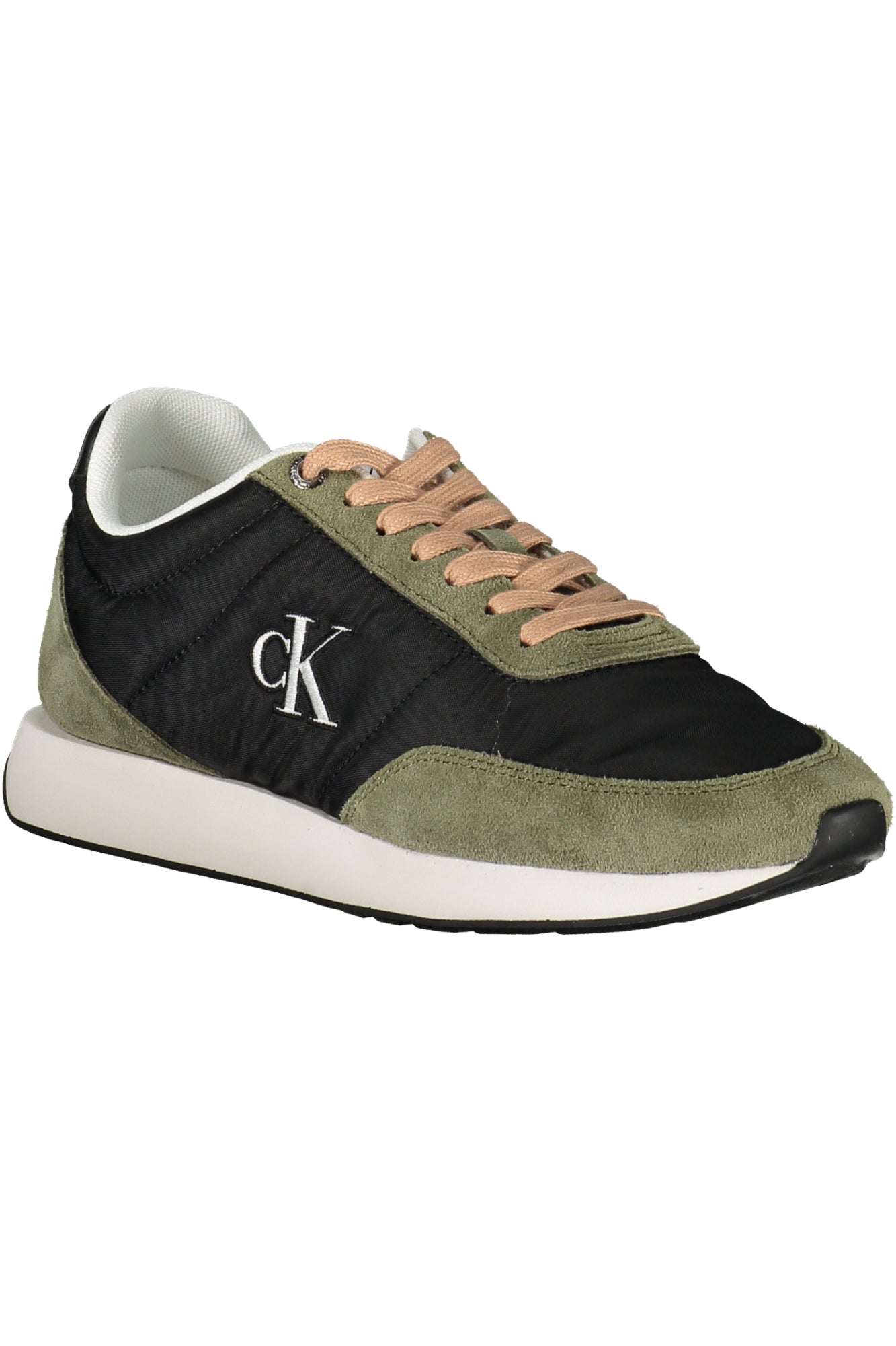 CALVIN KLEIN Damen Sneaker Schwarz – Sportschuhe mit grünen Details für Herbst/Winter Schwarz