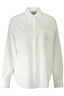 CALVIN KLEIN Langarmshirt Damen Weiss – Italienischer Kragen aus 100% Baumwolle Weiß