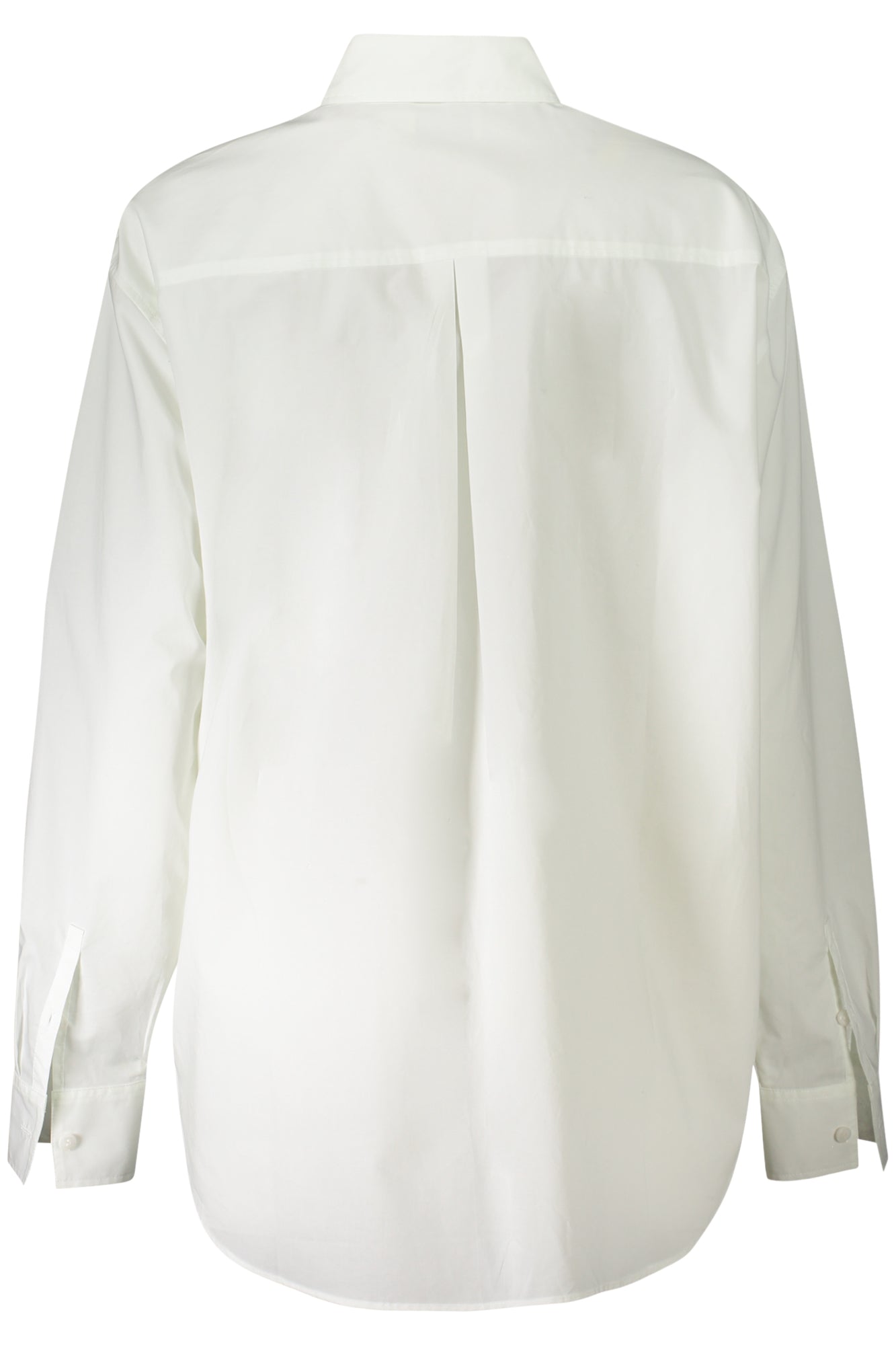 CALVIN KLEIN Langarmshirt Damen Weiss – Italienischer Kragen aus 100% Baumwolle Weiß