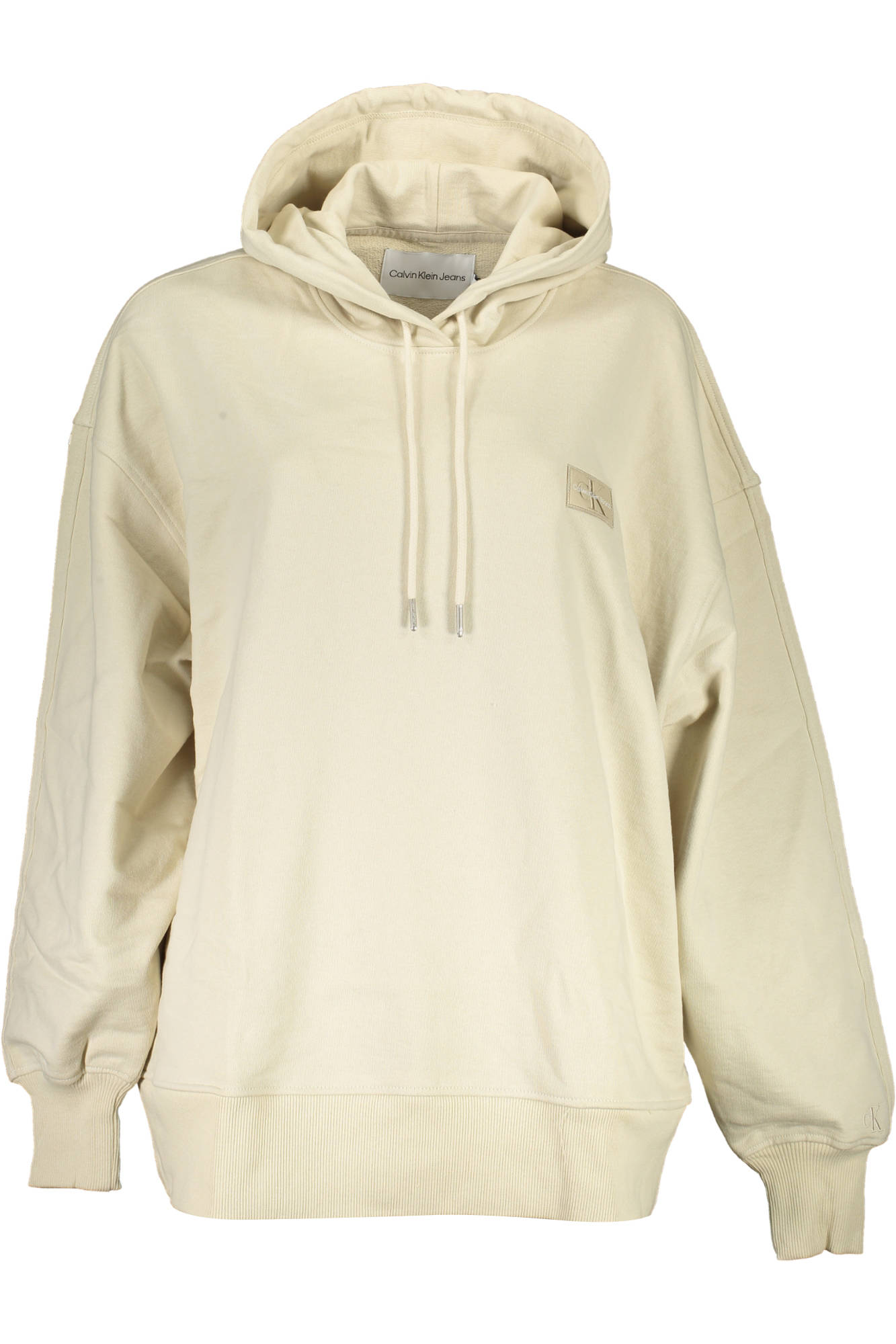 CALVIN KLEIN Sweatshirt Damen Beige – Kapuzenpullover aus recycelter Baumwolle Beige