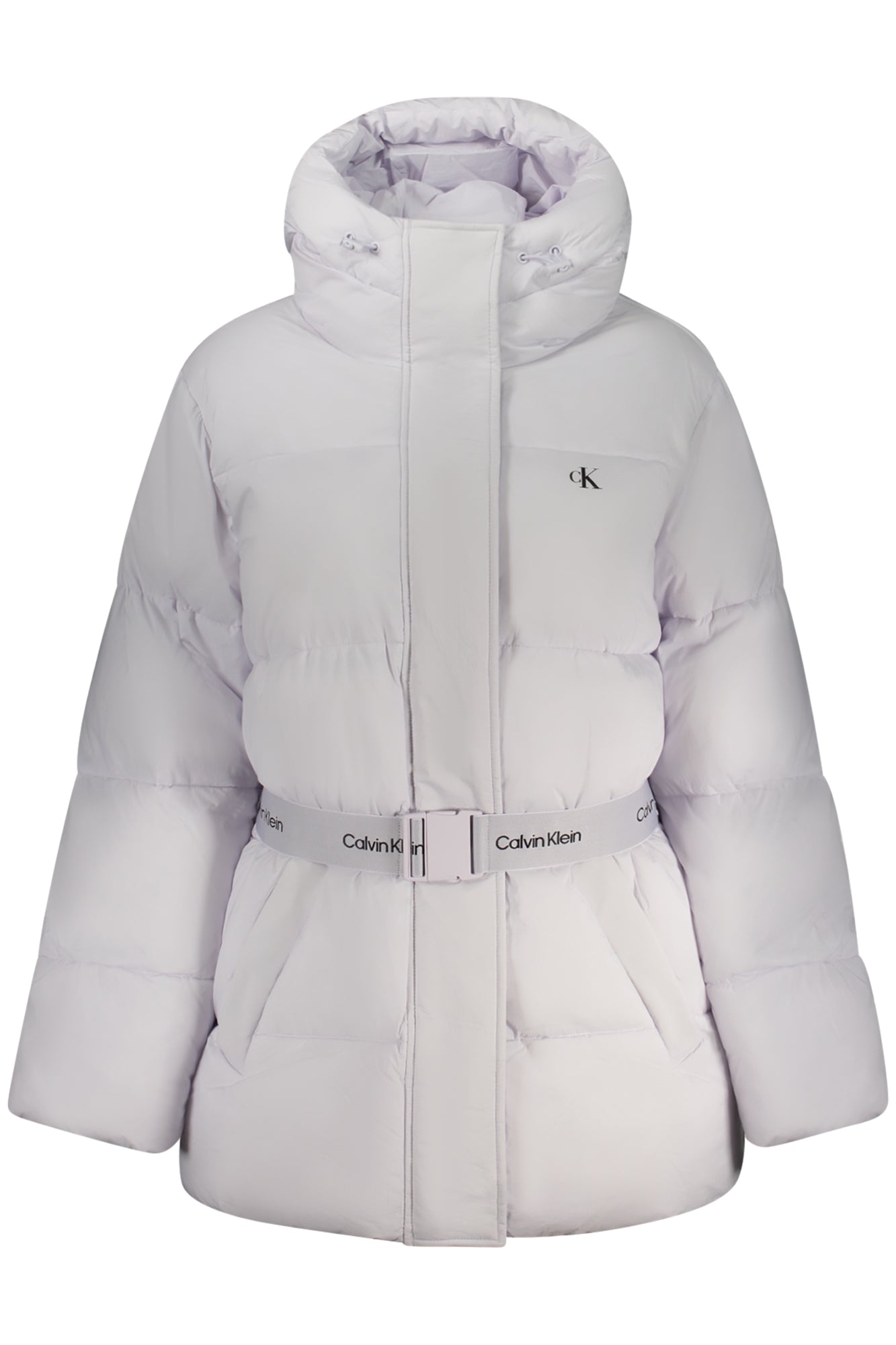 CALVIN KLEIN Damen Jacke – mit Kapuze, mit Taschen Violett