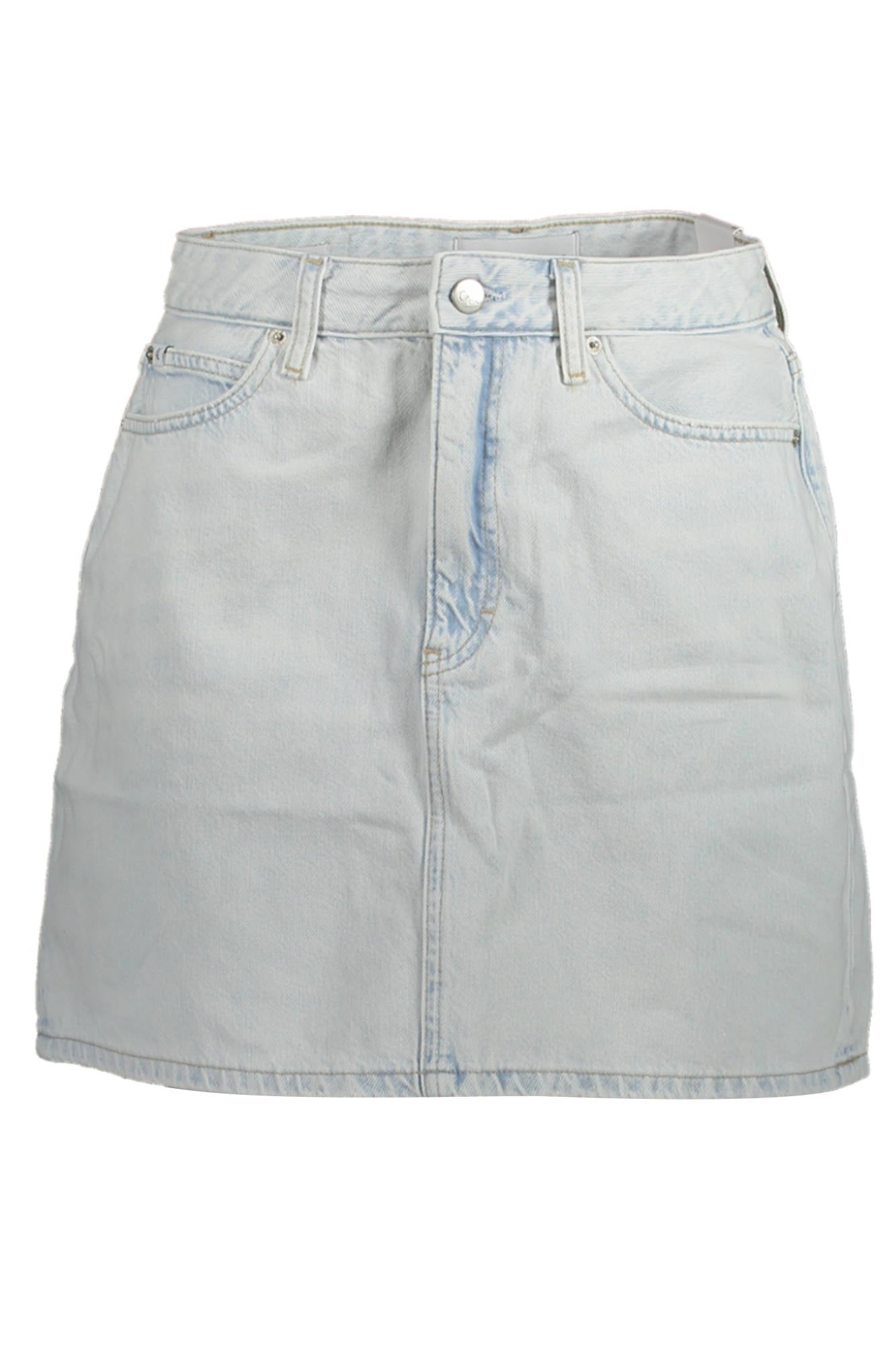 CALVIN KLEIN Kurzer Rock Damen – Hellblauer Jeansrock mit ausgewaschenem Effekt Hellblau