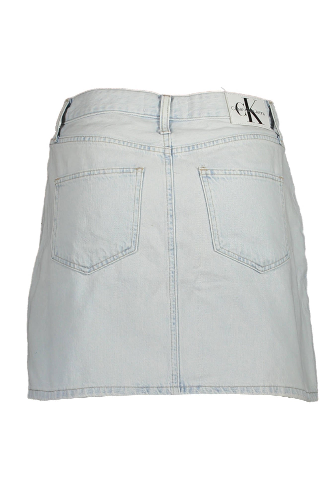 CALVIN KLEIN Kurzer Rock Damen – Hellblauer Jeansrock mit ausgewaschenem Effekt Hellblau