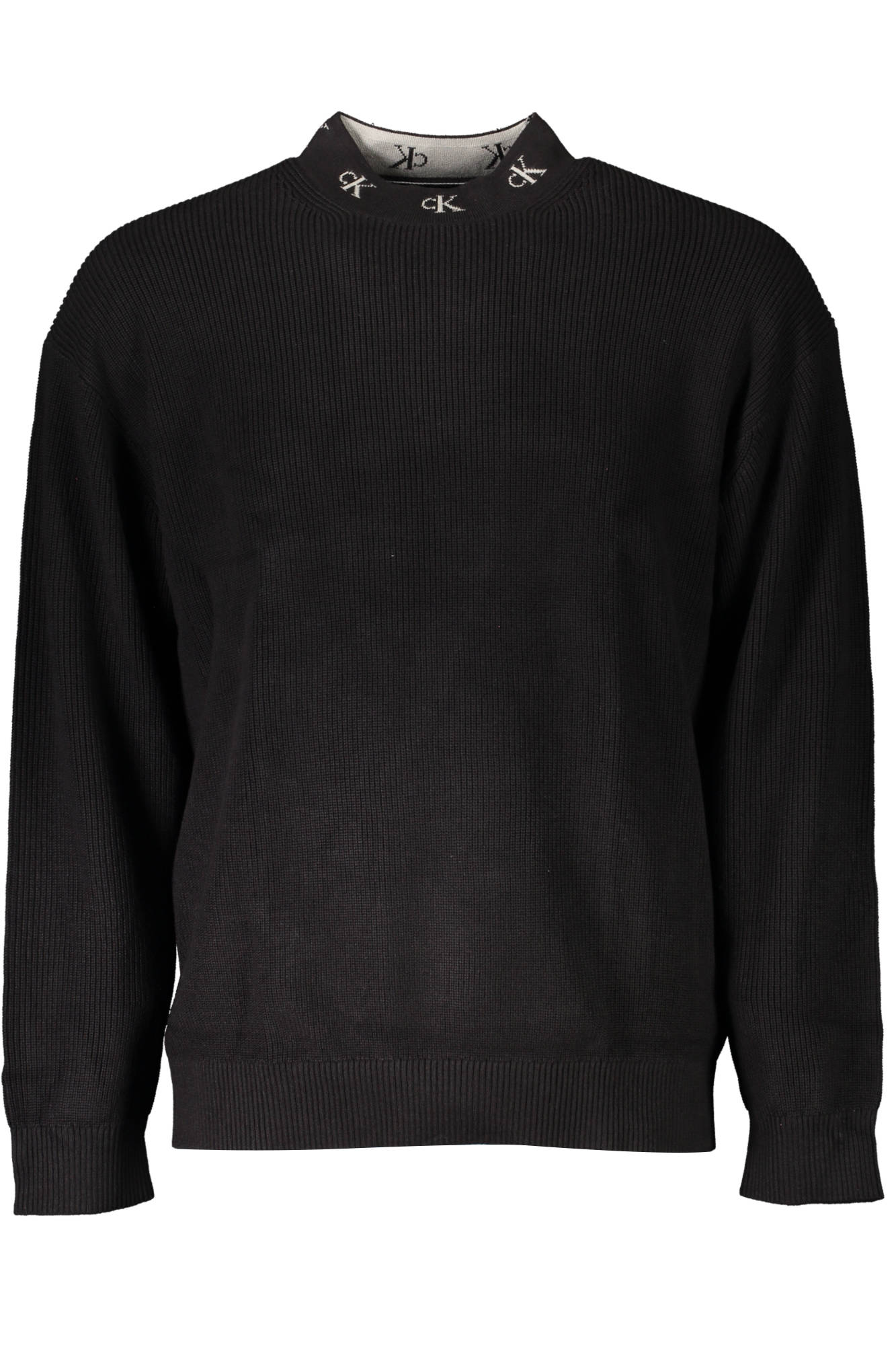 CALVIN KLEIN Herren-Trikot schwarz – Langarm mit Logo-Stickerei aus Baumwolle Schwarz