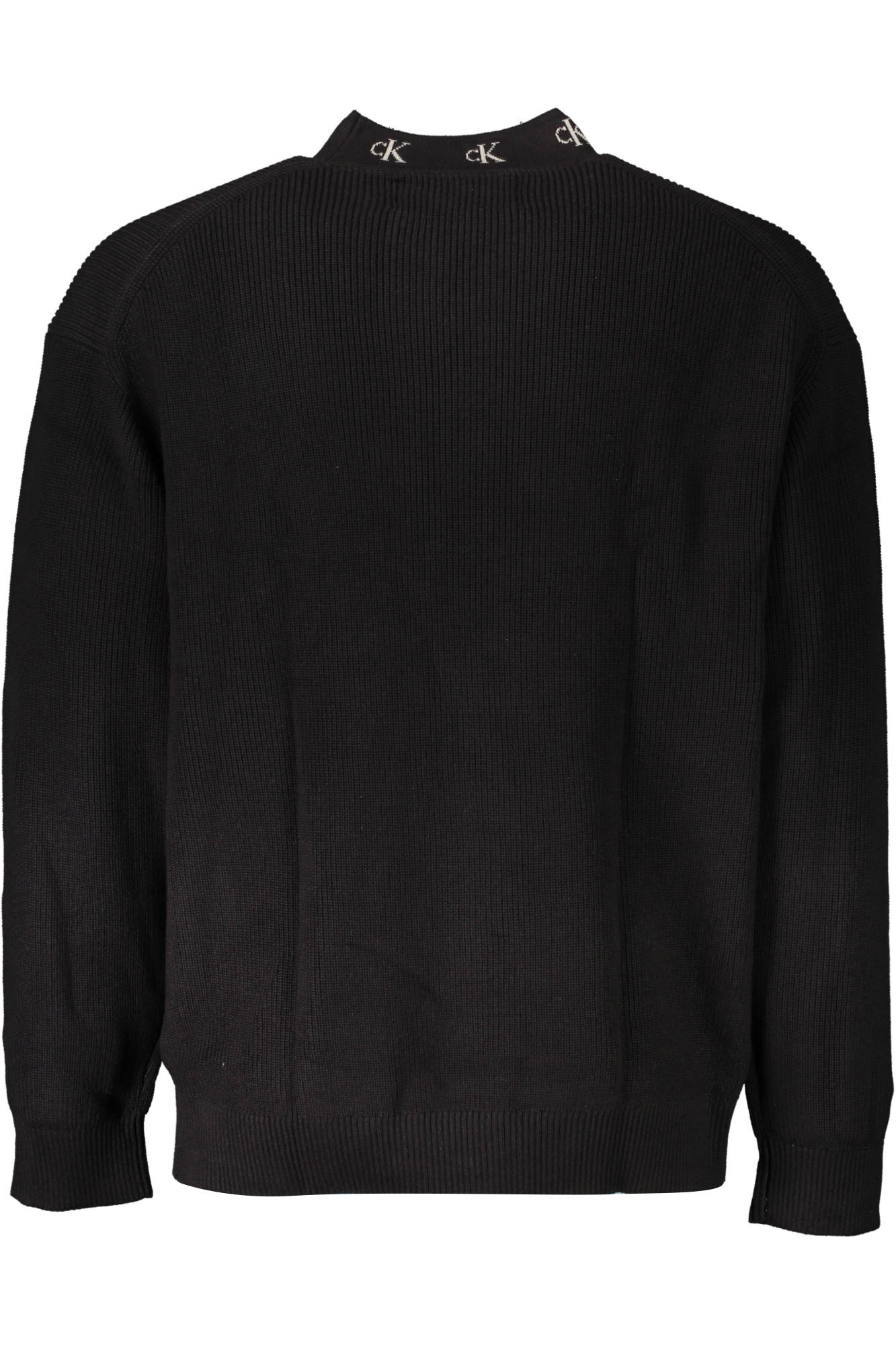 CALVIN KLEIN Herren-Trikot schwarz – Langarm mit Logo-Stickerei aus Baumwolle Schwarz