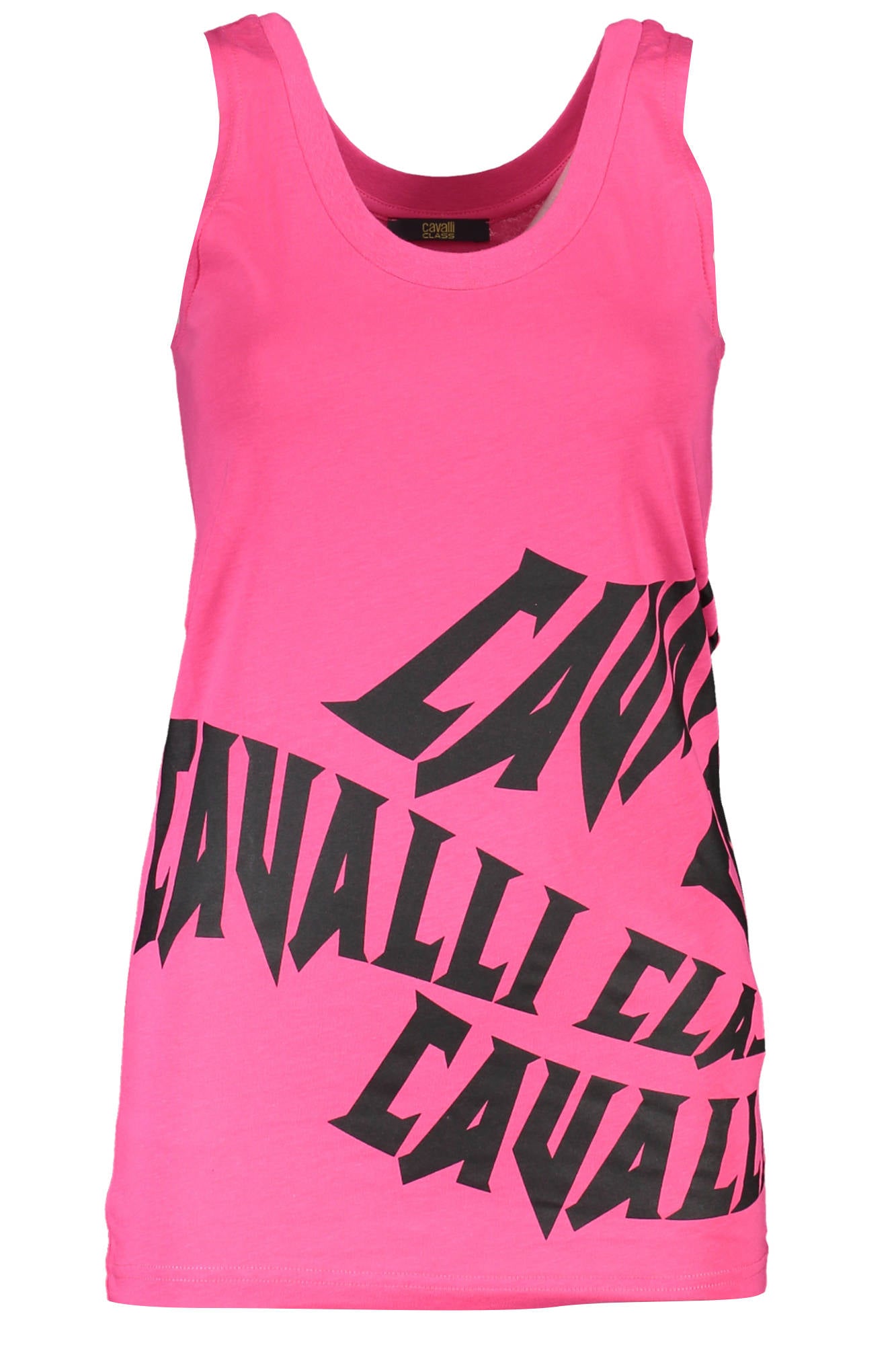Cavalli Class Rosa Tanktop Damen – 100% Baumwolle mit Logo-Print für Sommer Rosa