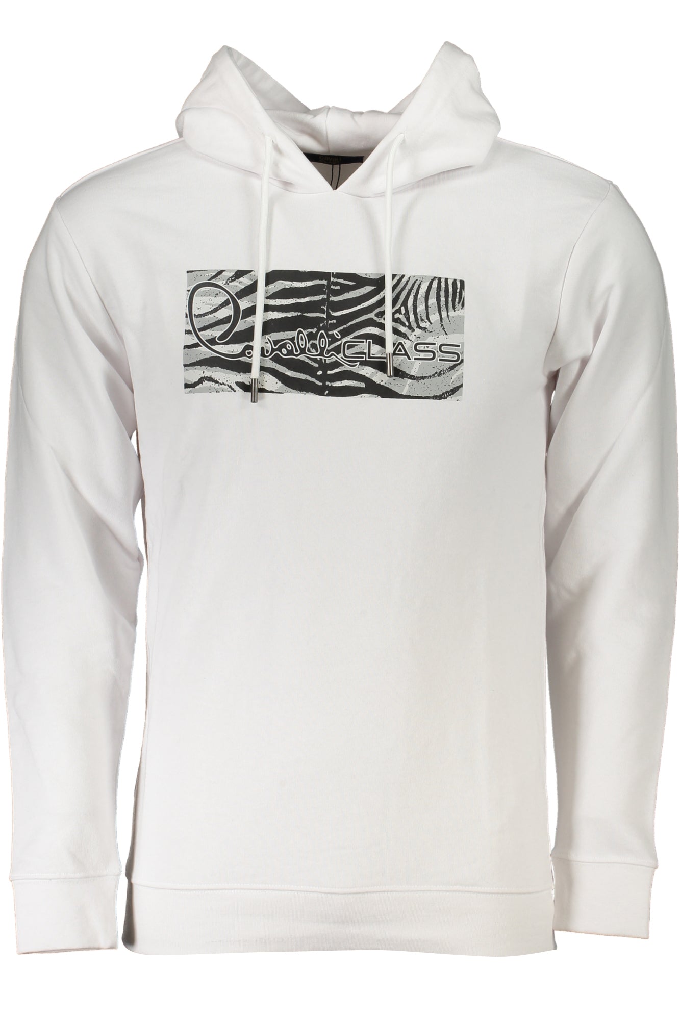 CAVALLI CLASS Herren Sweatshirt – mit Kapuze, Fleece Weiß
