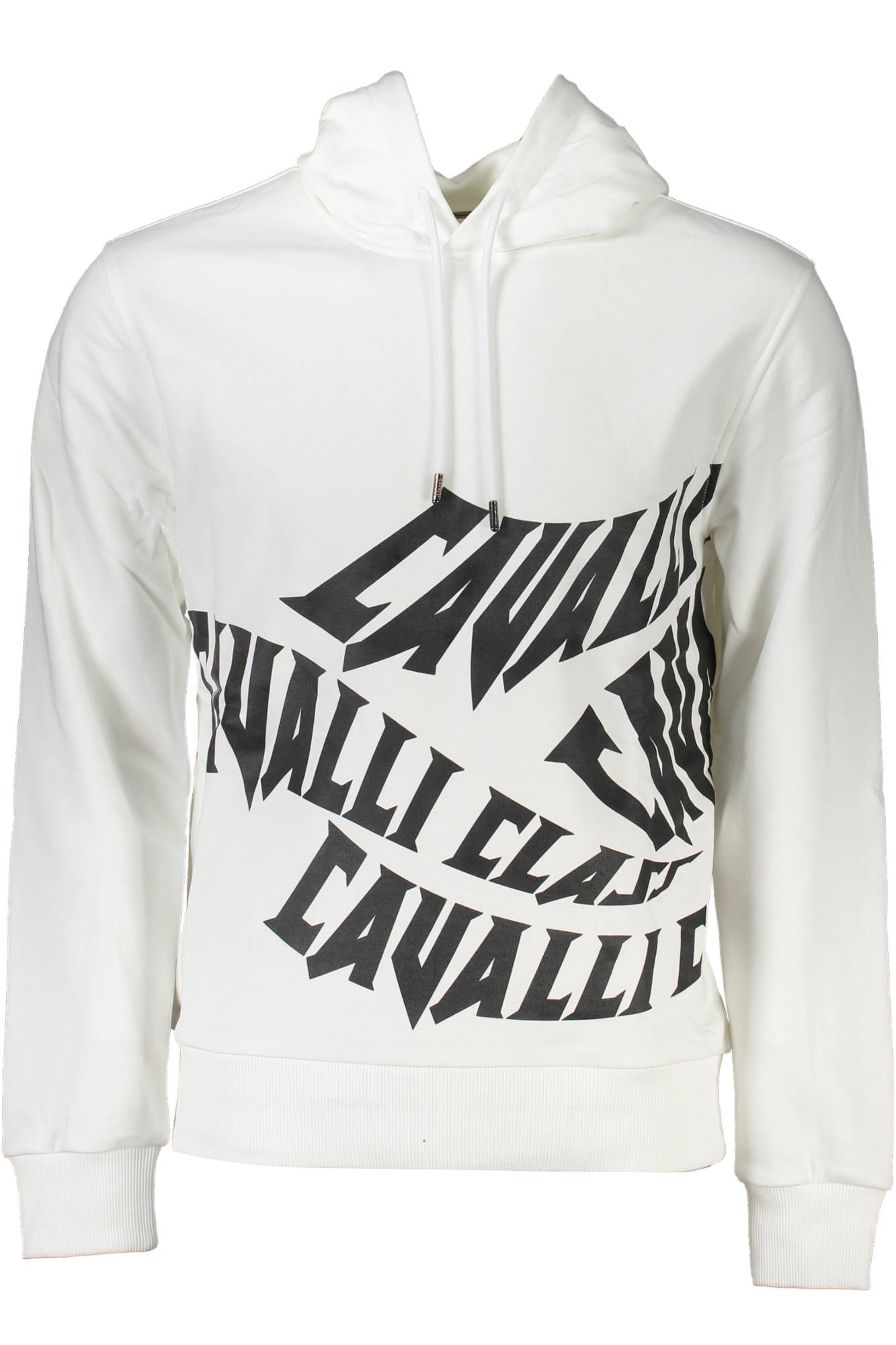 CAVALLI CLASS Sweatshirt Herren Blau – Kapuzenpullover aus Baumwolle für Freizeit Weiß