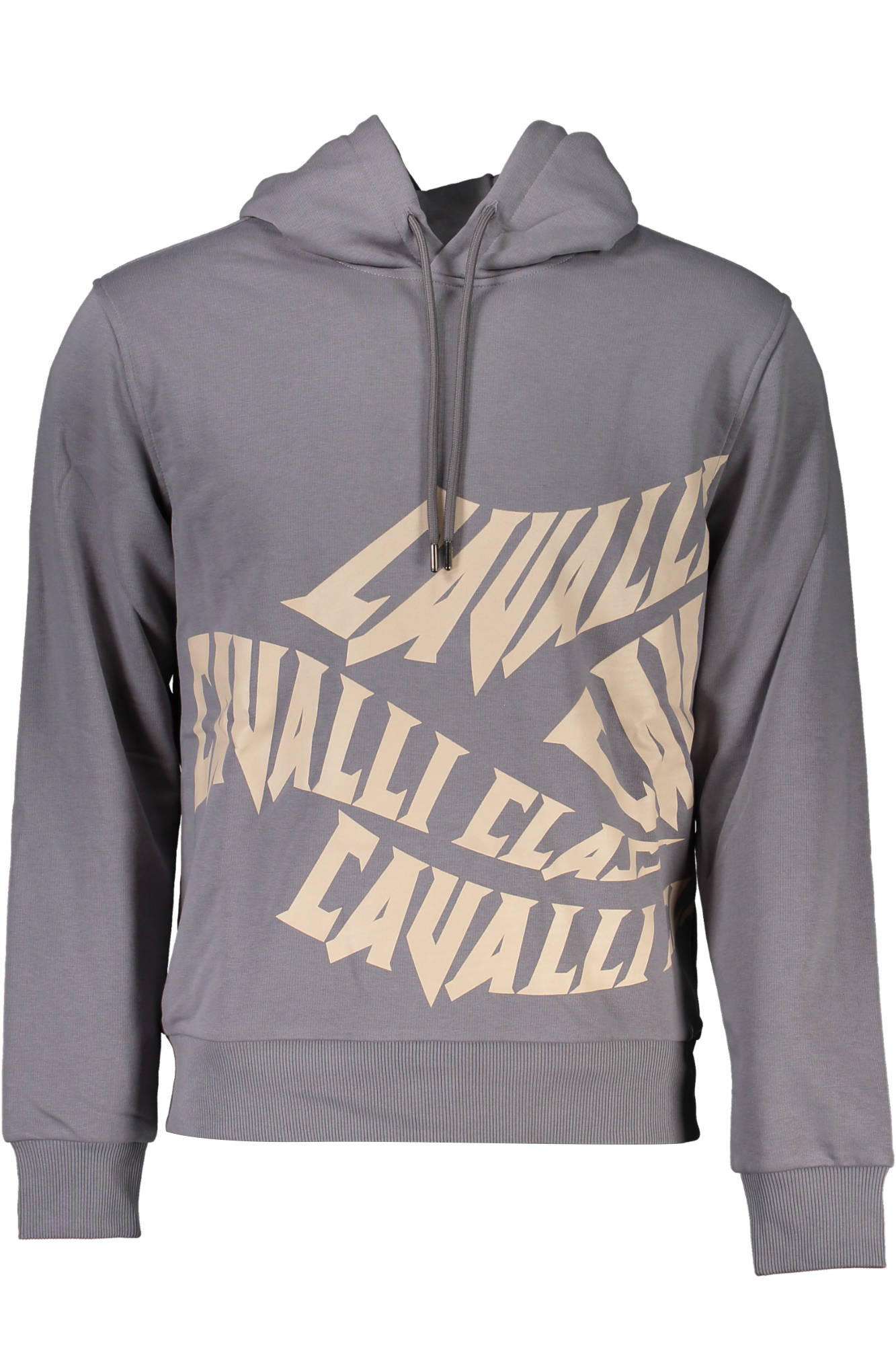 CAVALLI CLASS Sweatshirt Herren Blau – Kapuzenpullover aus Baumwolle für Freizeit Grau