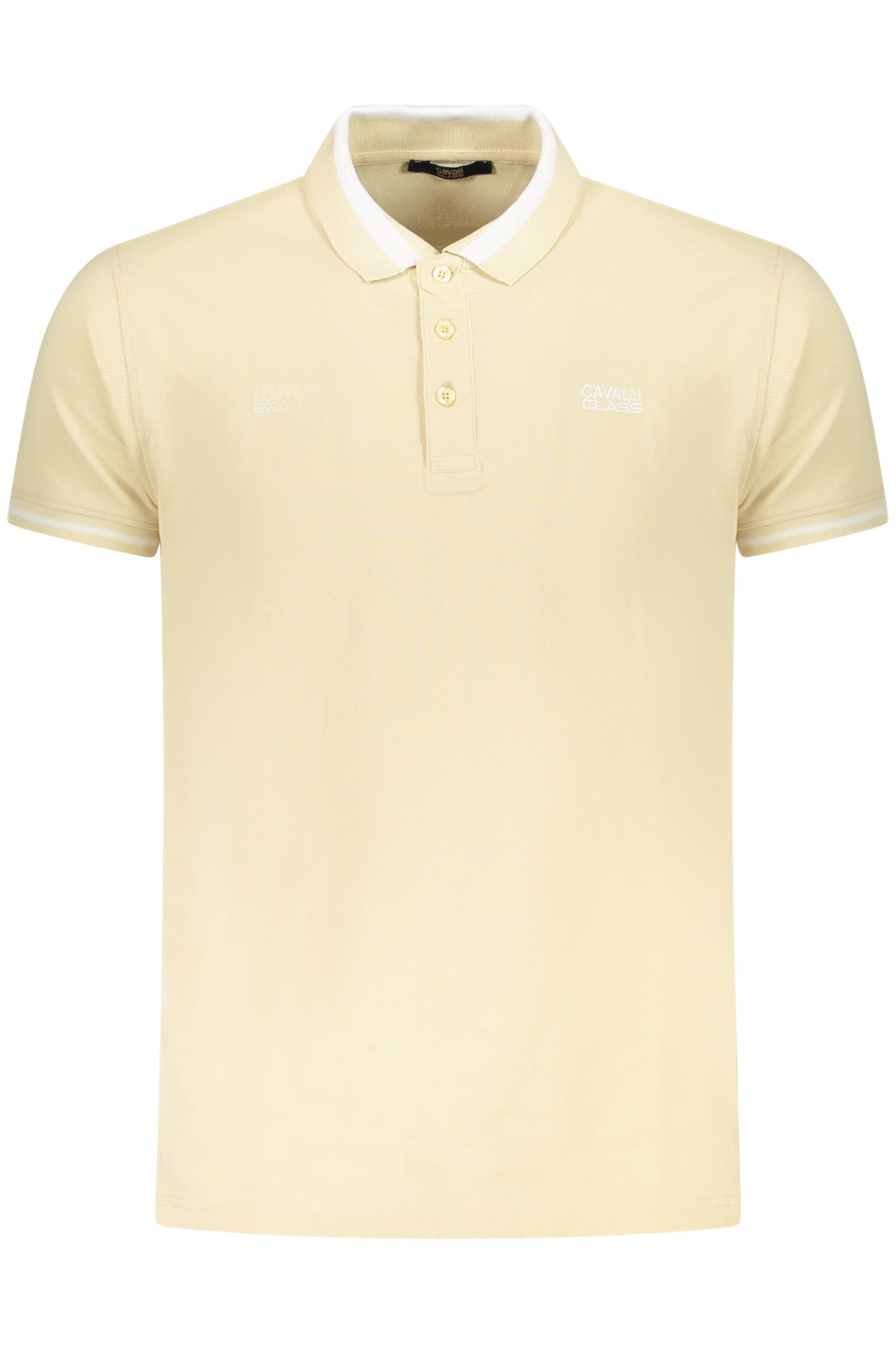 Cavalli Class Polo Kurzarm Herren Grün Beige
