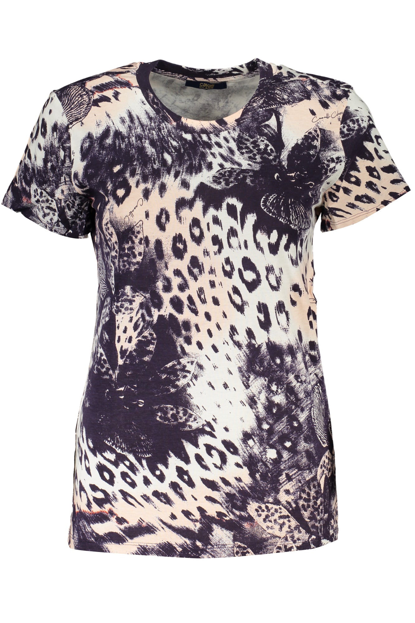 CAVALLI CLASS Damen T-Shirt Rosa – Kurzarm Basic mit Logo-Aufdruck Rosa