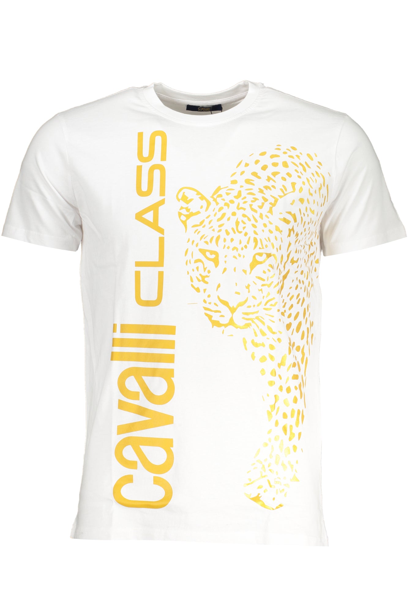 Cavalli Class Herren T-Shirt Kurzarm Rot – 100% Baumwolle für Sommer Weiß
