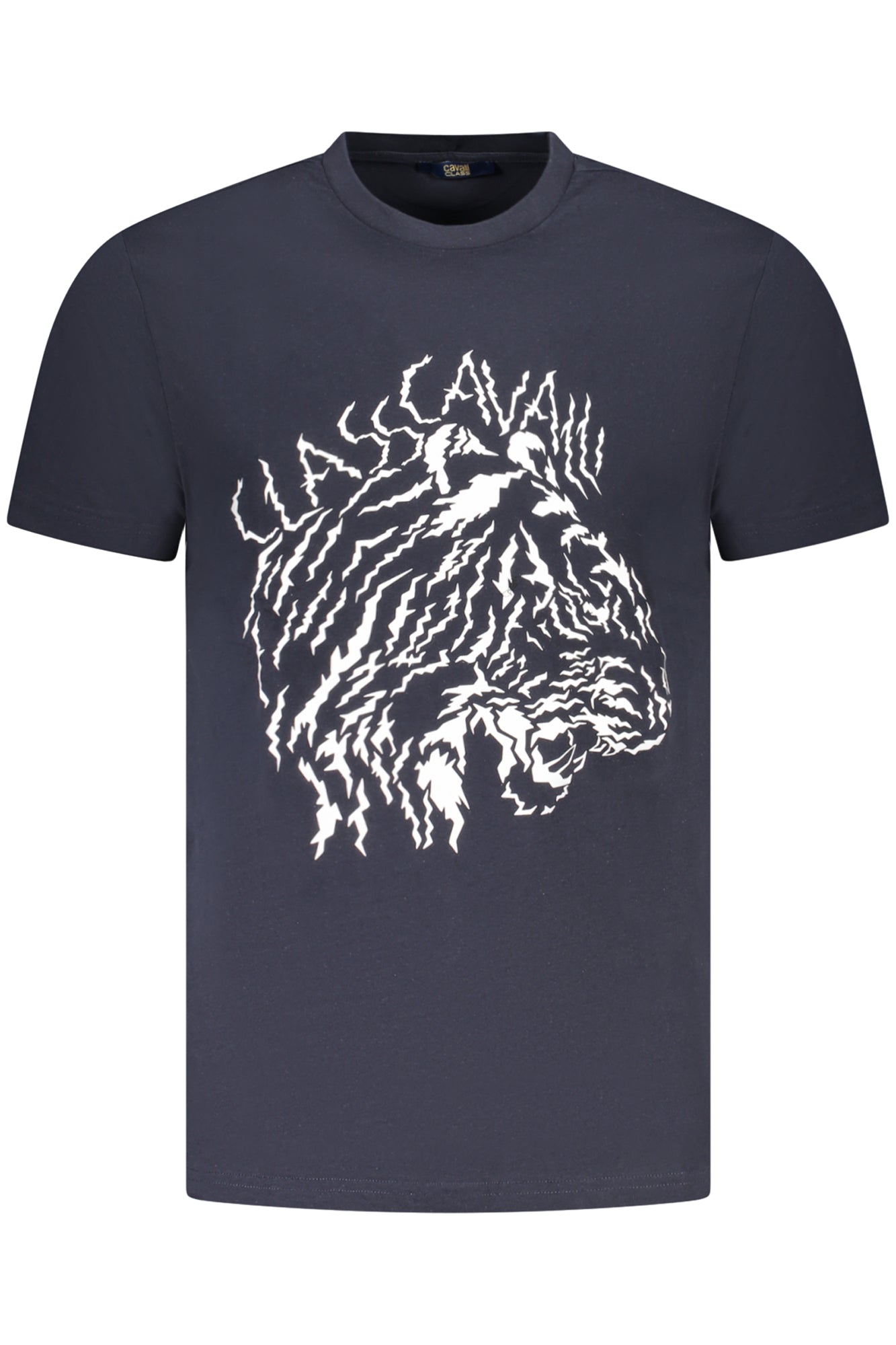 Cavalli Class Kurzarm-T-Shirt Herren Weiss Blau