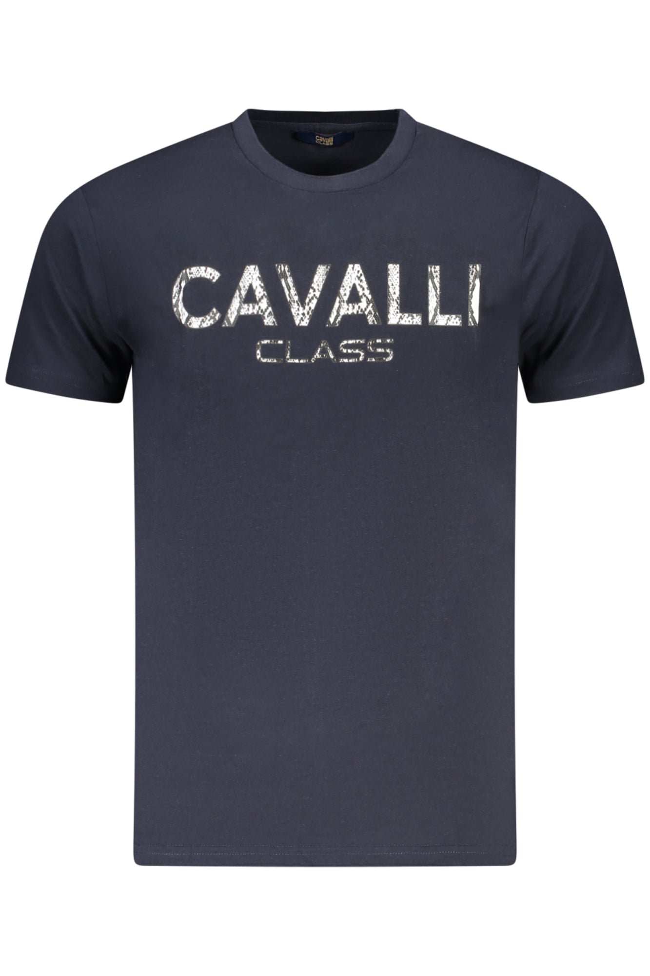 Cavalli Class Kurzarm-T-Shirt Herren Weiss Blau
