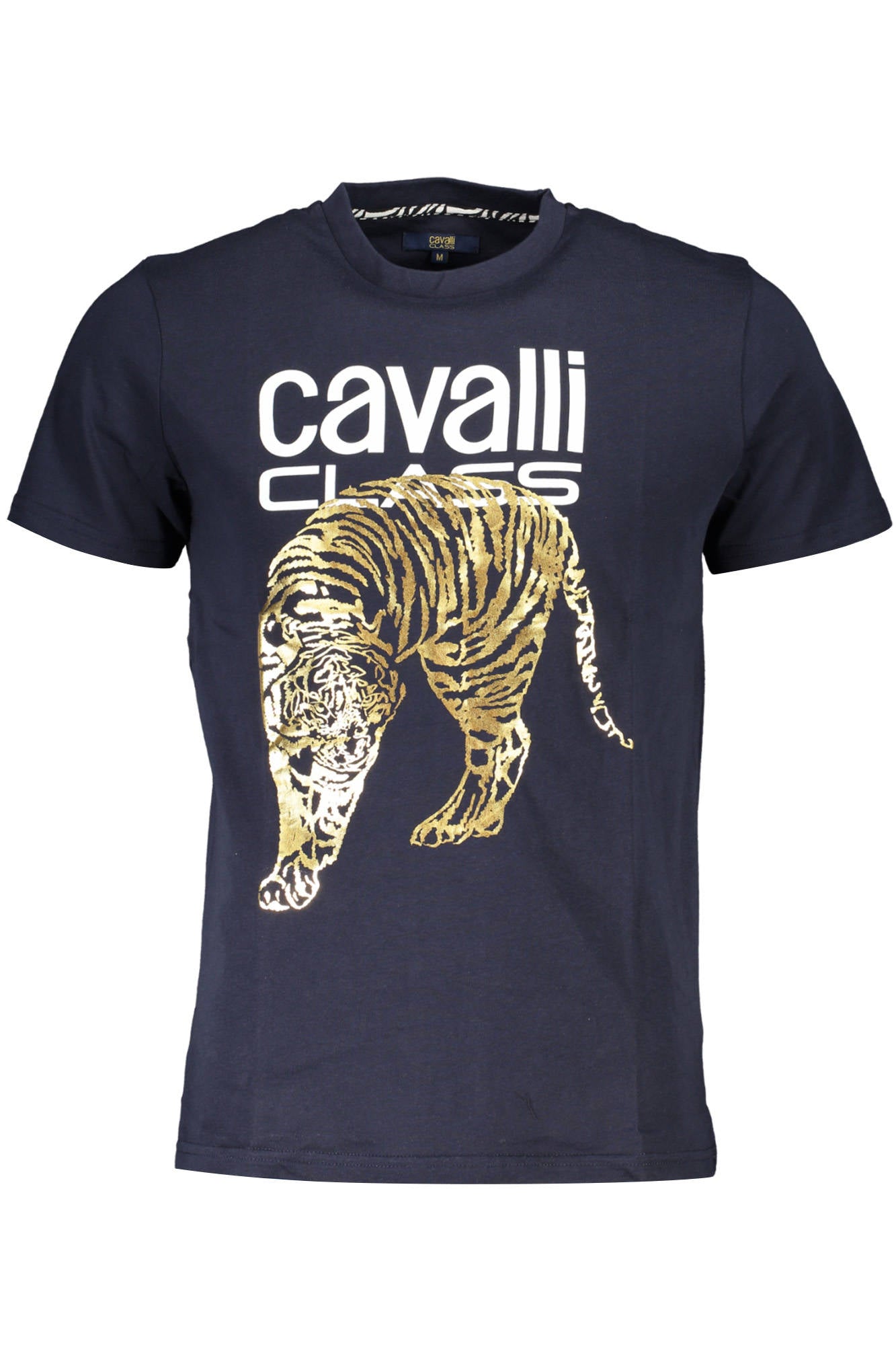 Cavalli Class Kurzarm-T-Shirt Herren Blau – Logo-Druck aus Baumwolle | soulluna.de Blau