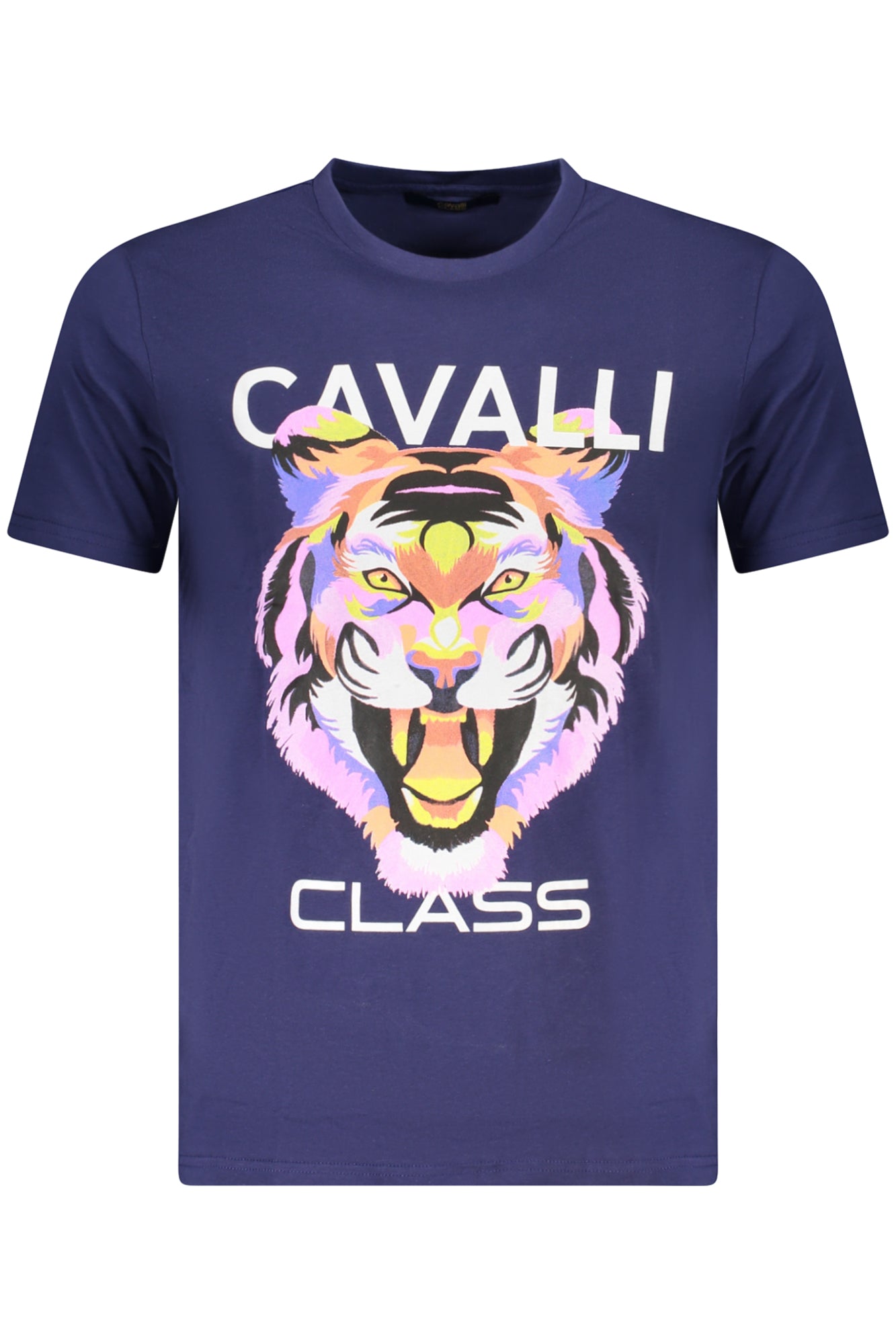 Cavalli Class Kurzarm-T-Shirt Herren Grau Blau