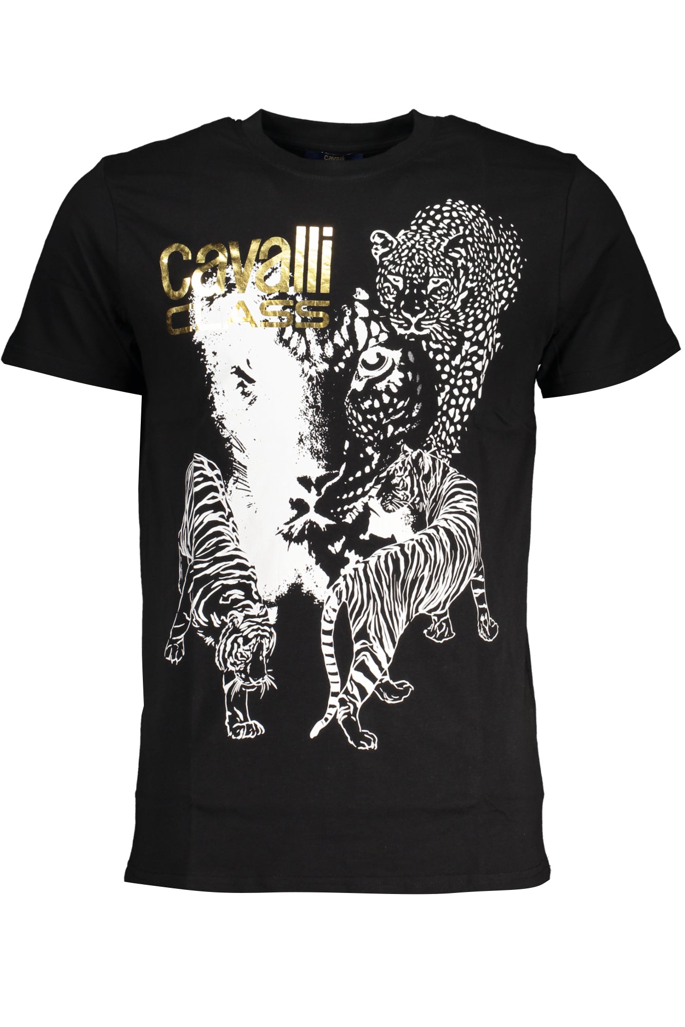 Cavalli Class Herren-Kurzarm-T-Shirt Rot Schwarz