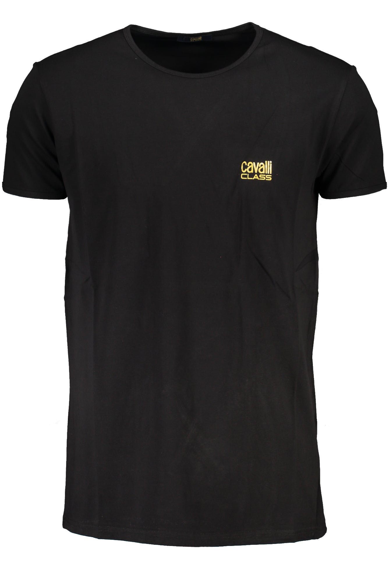 CAVALLI CLASS Herren T-Shirt Kurzarm Schwarz – Premium Baumwolle mit Elastan Schwarz