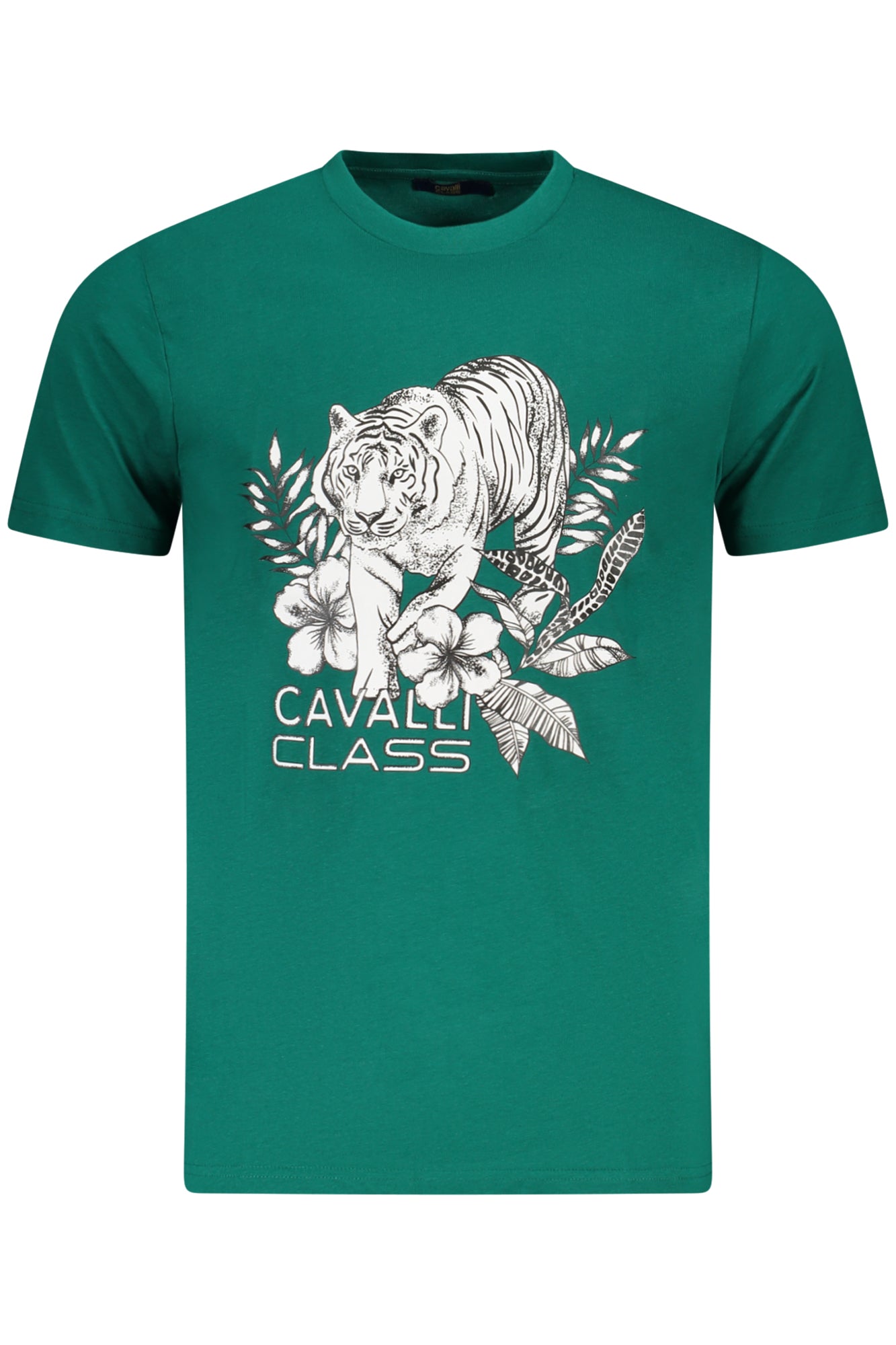 Cavalli Class Kurzarm-T-Shirt Herren Blau Grün