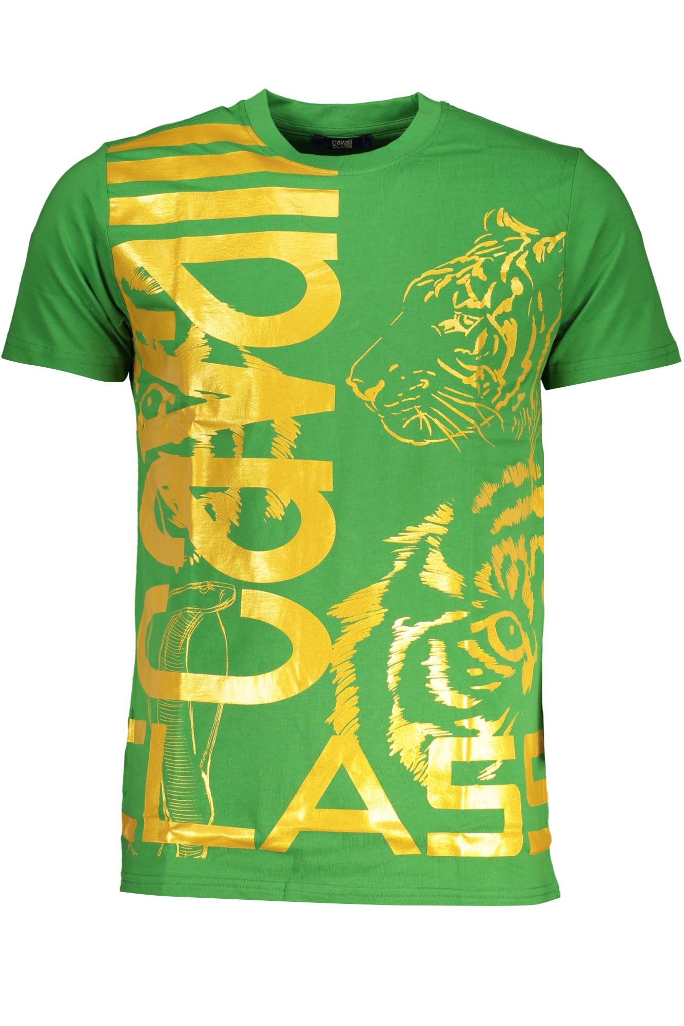 Cavalli Class Grünes Kurzärmeliges Herren-T-Shirt Grün