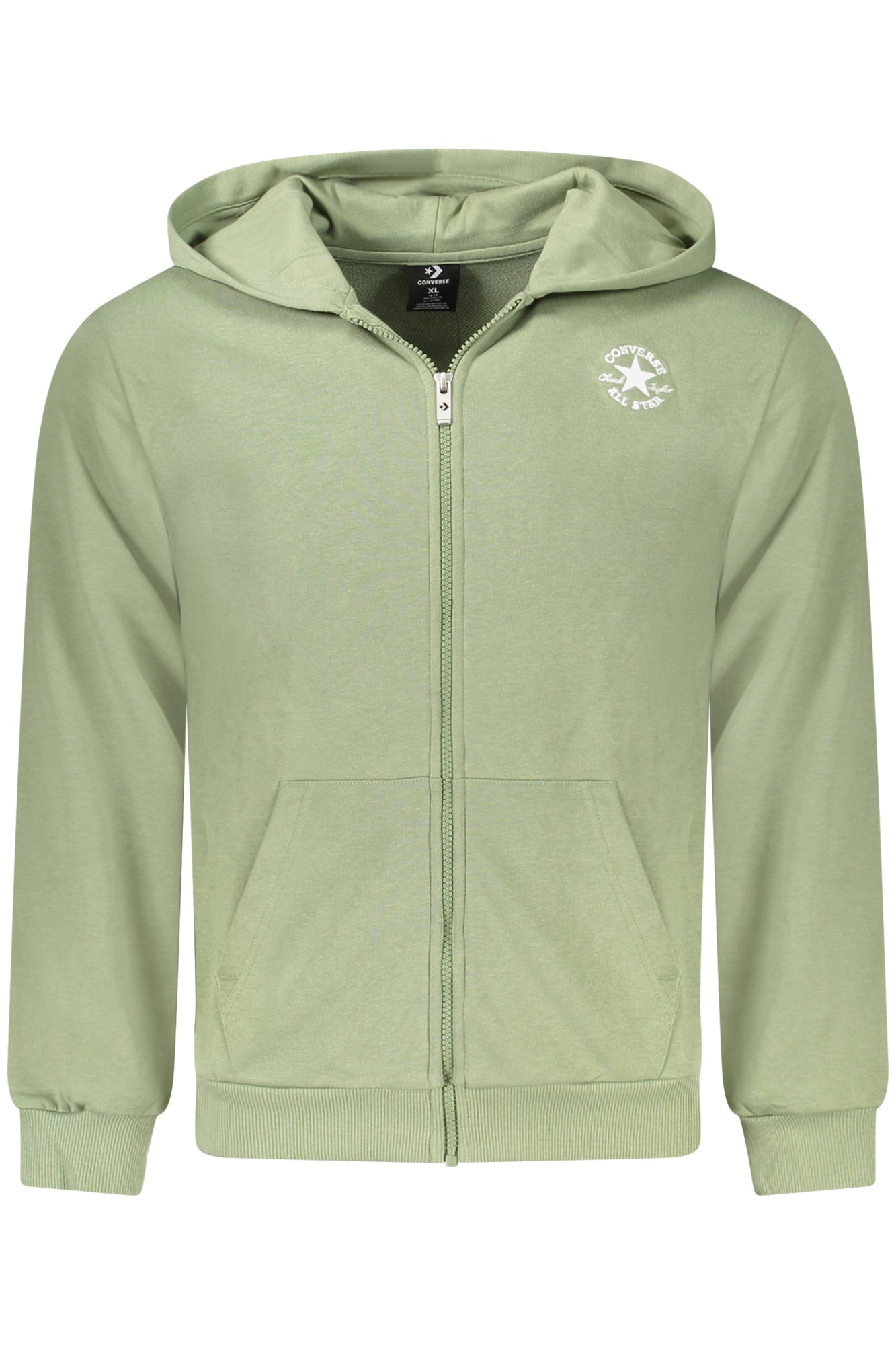 Converse Sweatshirt Junge – Grünes Kapuzensweatshirt mit Reißverschluss für Herbst/Winter Grün