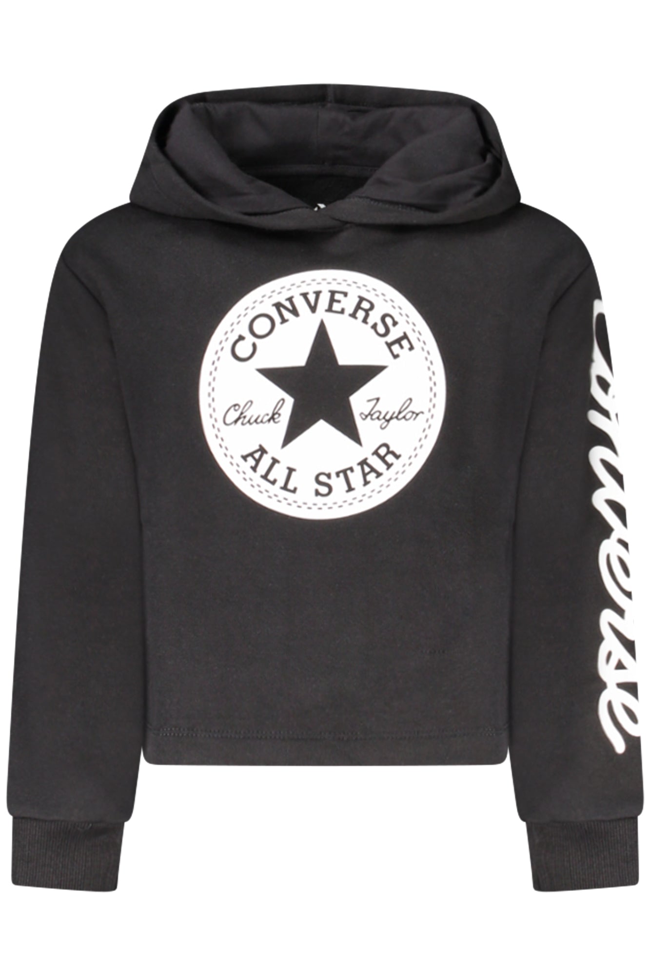 Converse Mädchen Hoodie Schwarz – Zip-Up Kapuzenpullover für Herbst/Winter Schwarz