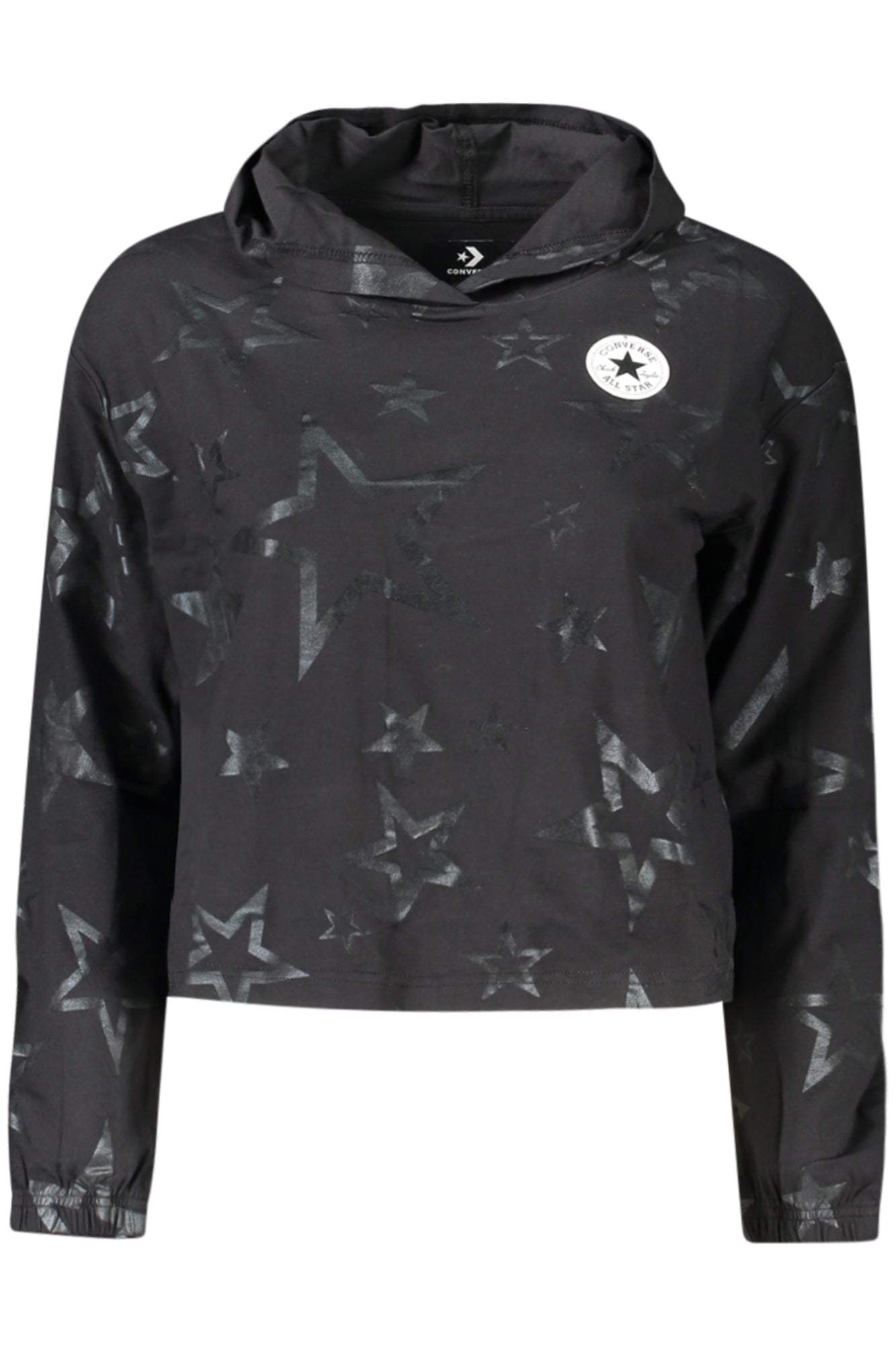 Converse Langarm T-Shirt Mädchen – Kapuze & Logo-Details | Soulluna Schwarz