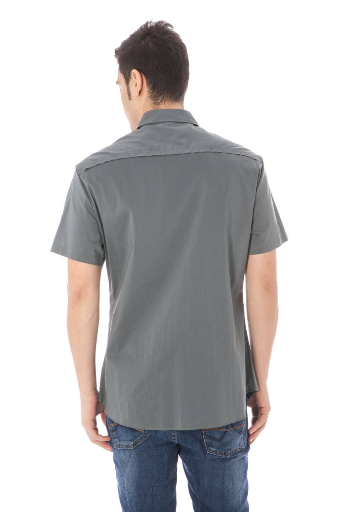 Costume National Kurzarm Hemd Herren Grau – Italienischer Kragen & Premium-Qualität Grau