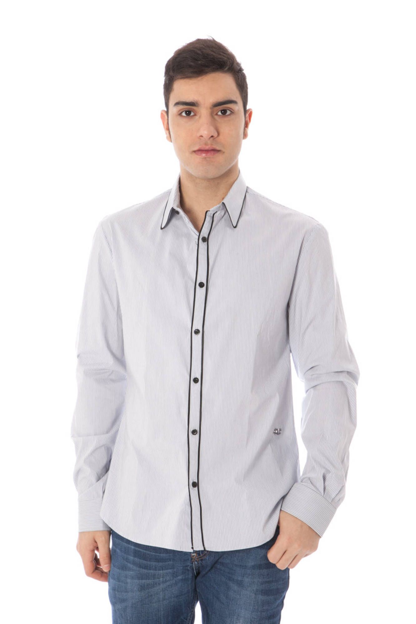 Costume National Herren Langarm-Hemd Rosa – Italienischer Kragen & Premium-Qualität Hellblau