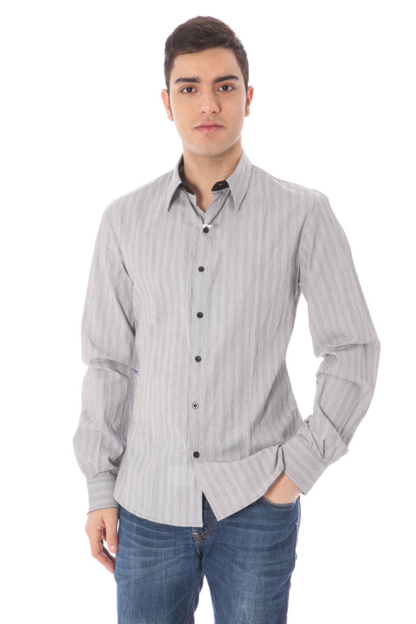 Costume National Langarmshirt Herren Weiss – Italienisches Hemd aus Baumwolle Weiß
