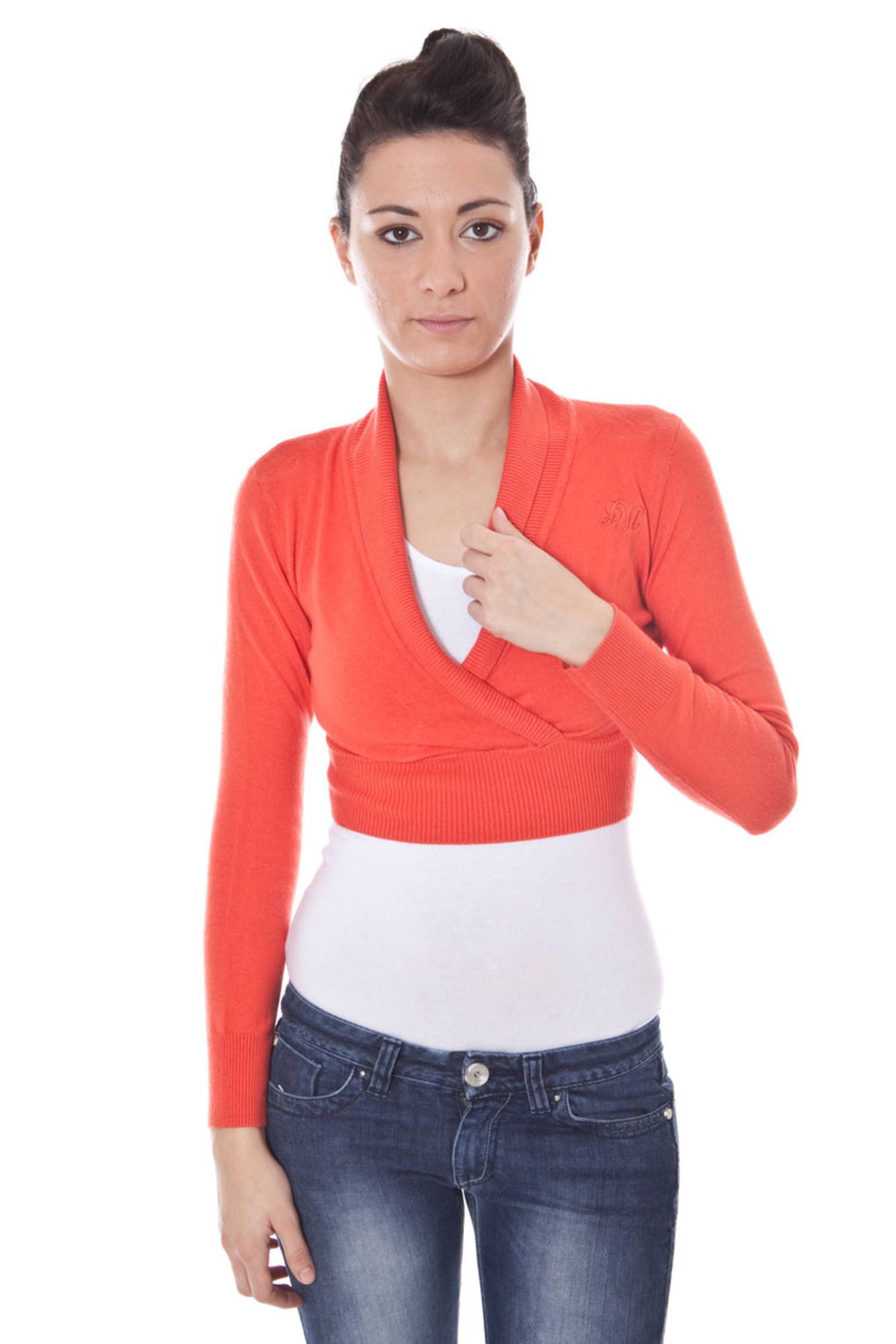 DATCH Shrug Damen – Langes Strickjacken-Oberteil in Lila für Herbst/Winter Rot