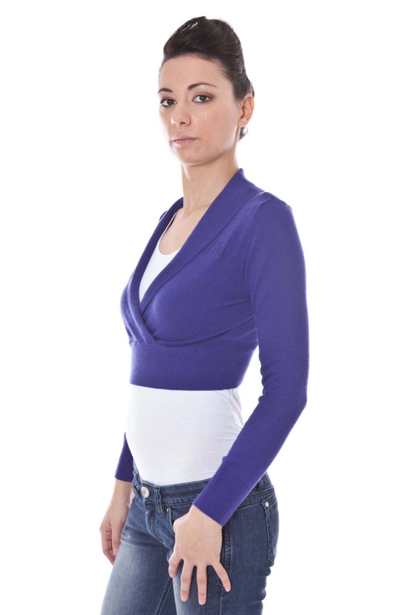 DATCH Shrug Damen – Langes Strickjacken-Oberteil in Lila für Herbst/Winter Violett