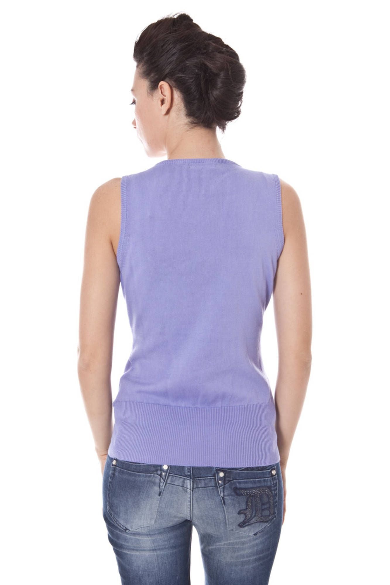 Datch Weste Violet für Damen – V-Ausschnitt Design aus 100% Baumwolle | soulluna.de Violett