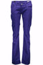 DATCH Lila Hose Damen – Pfeilbein mit Stickerei | Baumwoll-Herbsthose Violett