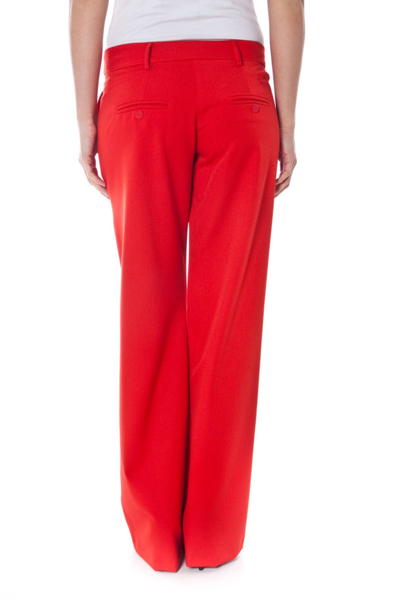DENNY ROSE Rote Hose Damen – Rohrbein mit Knopfleiste für Frühjahr/Sommer Rot