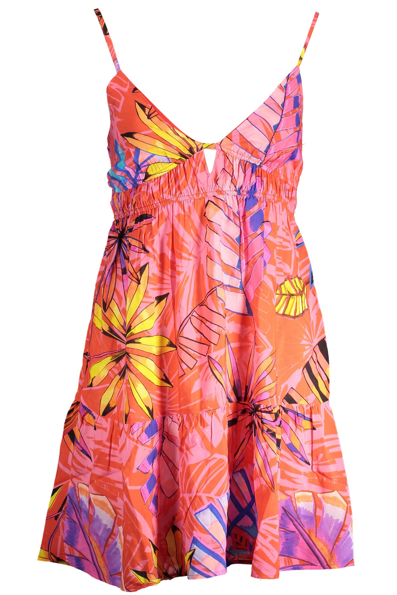 DESIGUAL Kurzes Kleid Damen Rot – Sommerkleid mit V-Ausschnitt & nacktem Rücken Rot