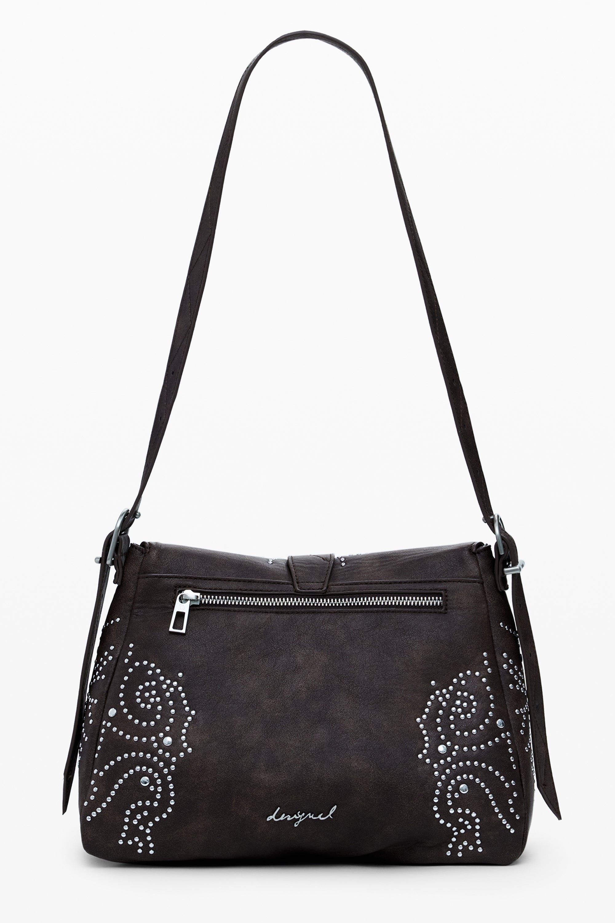 DESIGUAL Damentasche Braun – Verstellbare Schultertasche mit Nieten-Details für Damen Braun