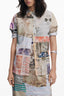 DESIGUAL Damen Langarmshirt Beige – Italienischer Kragen aus 100% Baumwolle Beige