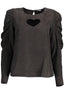 DESIGUAL Langarm-Hemd Damen Schwarz – Lyocell Hemd mit Kontrastdetails | soulluna.de Schwarz