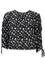 DESIGUAL Langarmshirt Damen Schwarz – Viskose Bluse mit Schnürdetails | soulluna.de Schwarz
