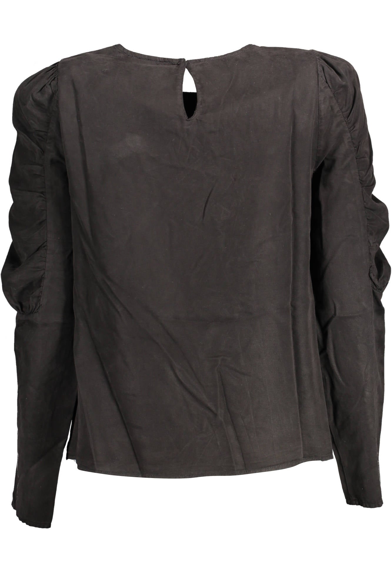 DESIGUAL Langarm-Hemd Damen Schwarz – Lyocell Hemd mit Kontrastdetails | soulluna.de Schwarz