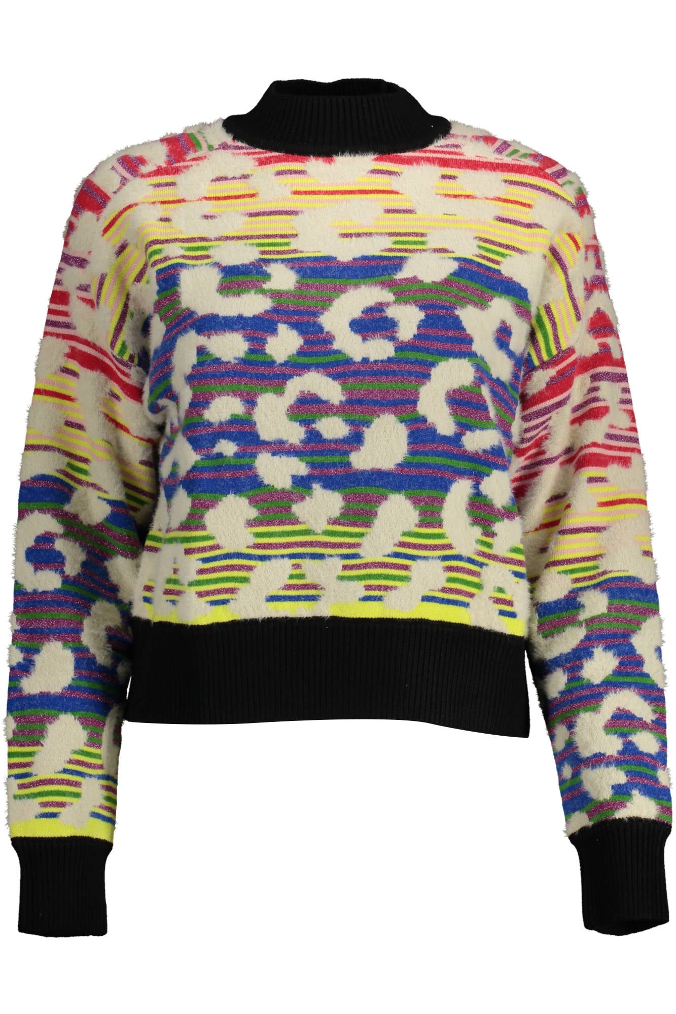 DESIGUAL Pullover Damen – Blauer Langarm-Pullover mit Kontrastdetails für Herbst/Winter Blau
