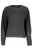 DESIGUAL Damenpullover schwarz – Langärmliger Rundhals-Pullover mit Kontrastdetails Schwarz