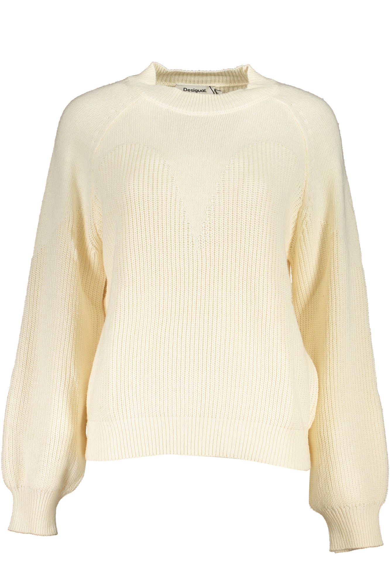 DESIGUAL Damenpullover Rosa – Langärmliger Rollkragen-Pullover für Herbst/Winter Weiß